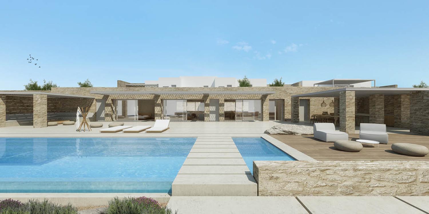 Κατασκευή υπόσκαφη Βίλα στην Πάρου απο την αρχιτέκτονα Μανταλένα Μπαφίτη. Φωτό 1